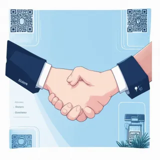 Business card digital handshake