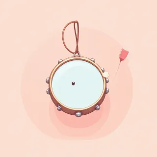 Dangling from a tambourine