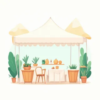 Food tent line scan