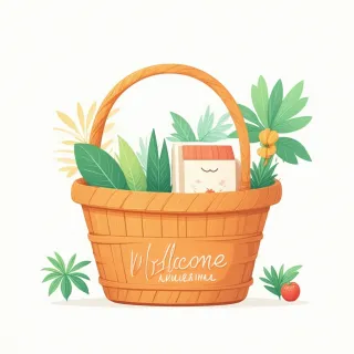 Welcome basket card