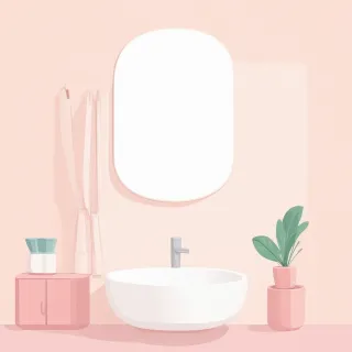 Bathroom mirror decal